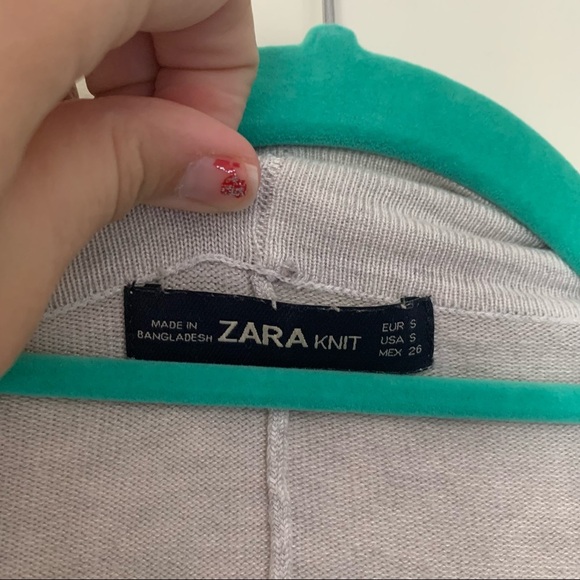 Zara Knit light grey open front cardigan S - Picture 2 of 5